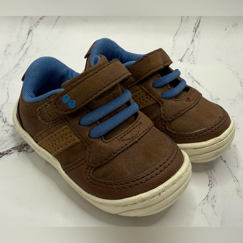 Suprize by Stride Rite Alec Boy Shoes  Blue Brown Walking Toddler baby size 3